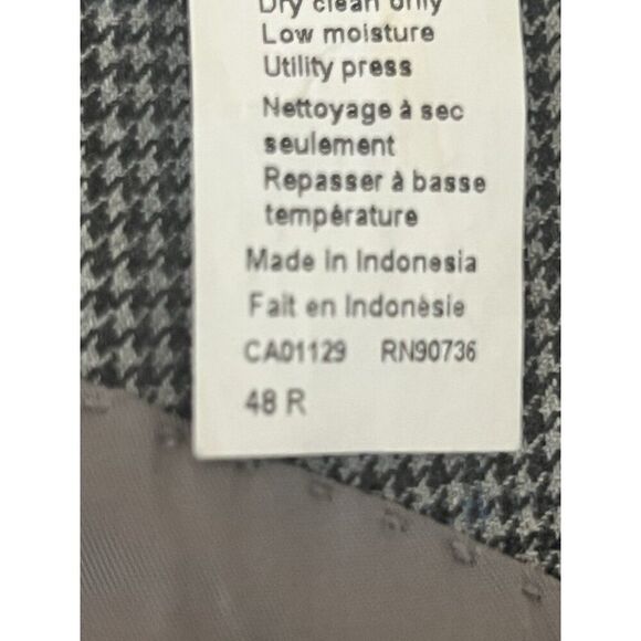 Ralph Lauren Black Label Grey Houndstooth Wool Blazer- Size 48R - Picture 7 of 8
